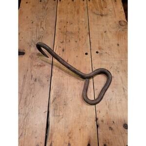 Vintage Bale Hook, Hand Forged Iron, Farmhouse Decor, Rustic Farm Tool, 10-1/2"